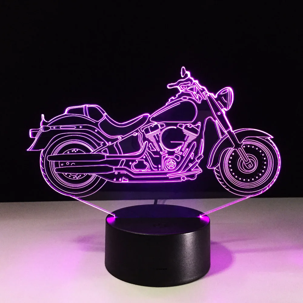 3D Форсаж 8 лампа мотоцикл ночные светильники разноцветные Lumineuse бытовые Abajur Led