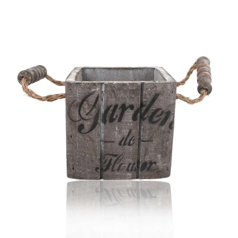 Открытый Настольный садовый декор Висячие суккулентные посадки деревянное