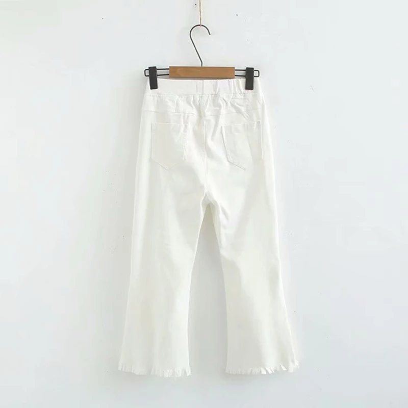

Large Size Women's Pants 2019 Summer New Suit New Seven-point Stretch Pure Color Flare Pants Pantalones Mujer Trousers Women