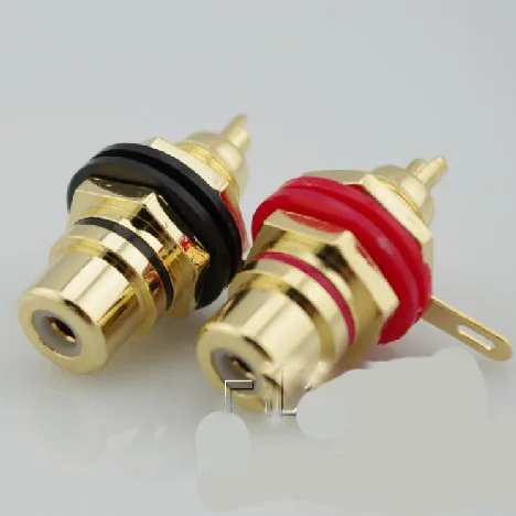 Бесплатная доставка 20 шт./лот Медный позолоченный разъем RCA крепление на панель