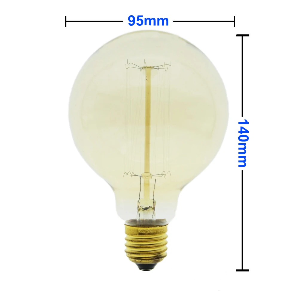 Ручной работы Edison лампа углеродная нить из прозрачного стекла винтажная Эдисона