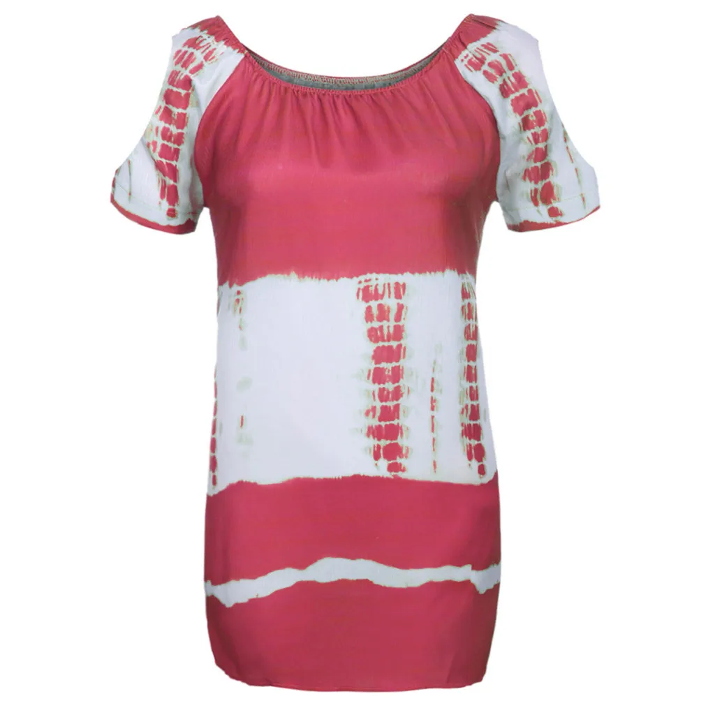 Женская футболка с коротким рукавом круглым вырезом и принтом | одежда