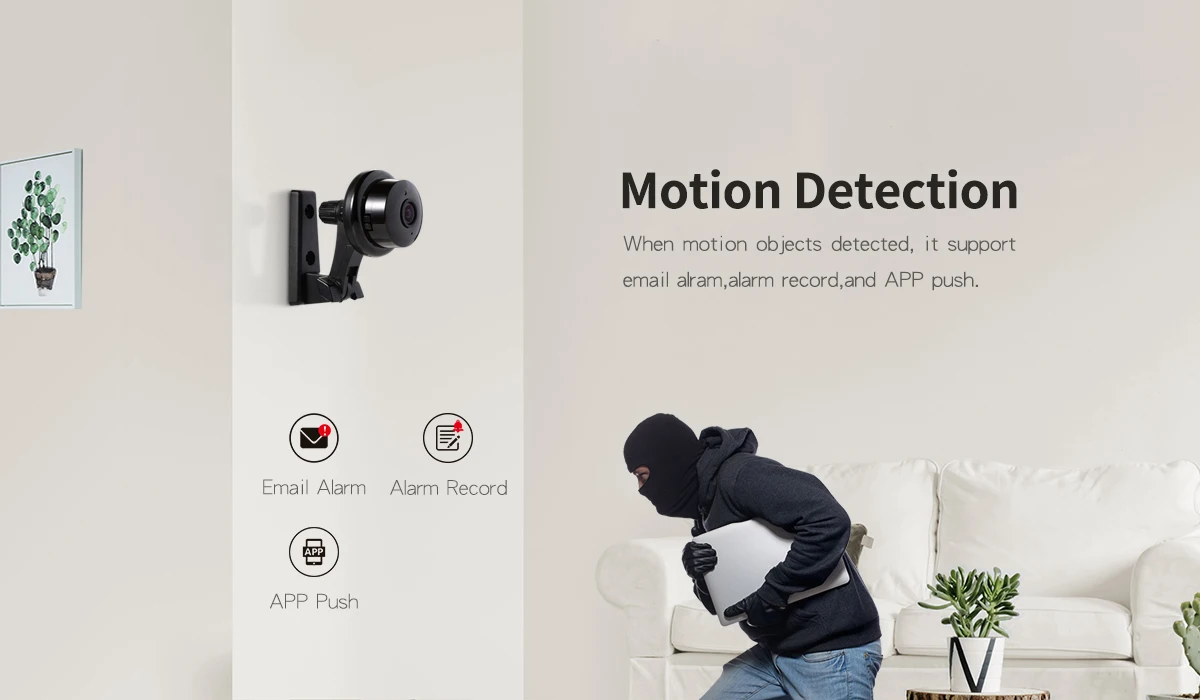 ESCAM YooSee Q6 2,0 M 1080P Кнопка мини беспроводная камера Поддержка Android IOS PC Просмотр детектор движения и электронная почта будильник до приложения