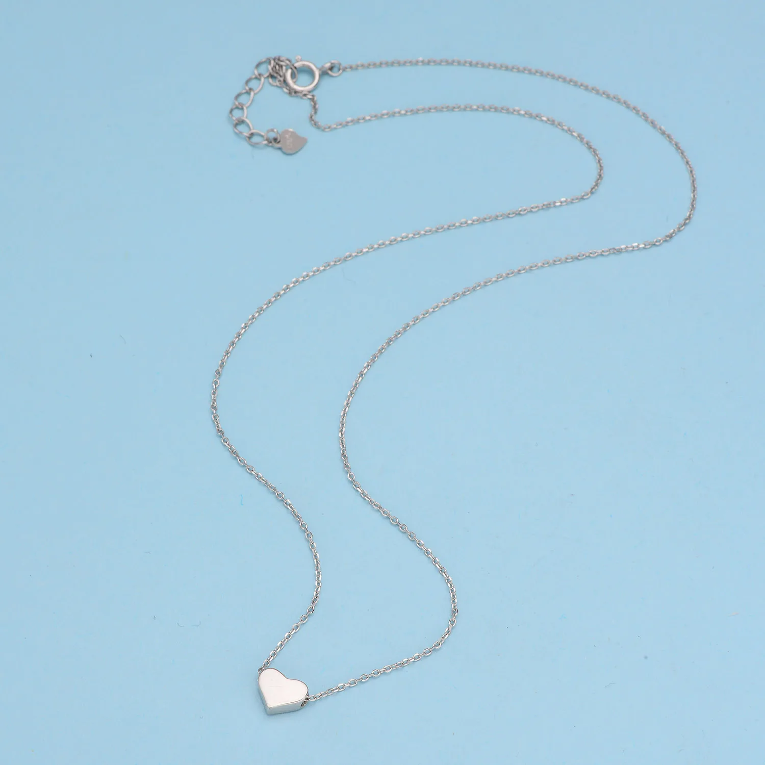 Женское колье с подвеской в виде сердца joyas de plata цепочкой из стерлингового