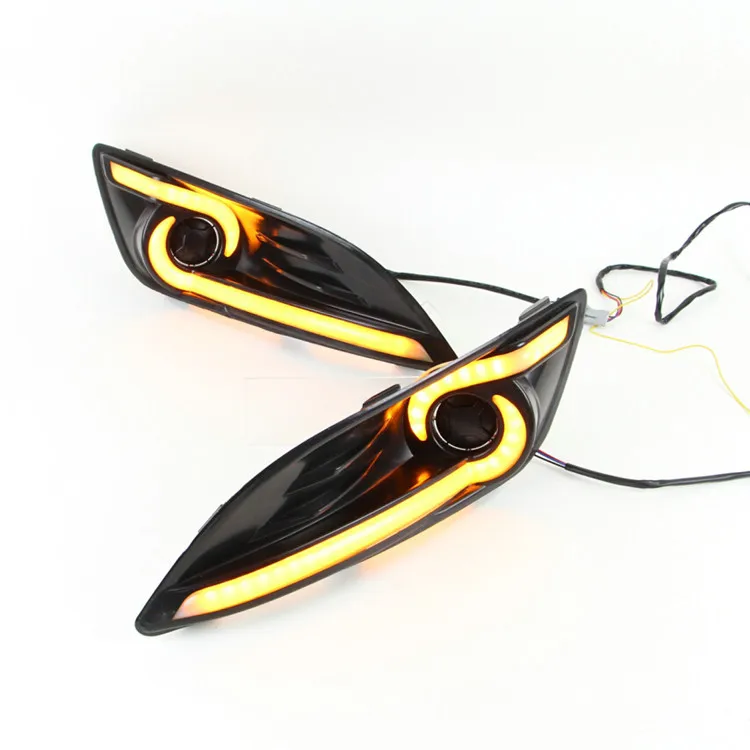 

eOsuns LED daytime running light DRL for ford fiesta 2013-2016, wireless switch, yellow turn signal