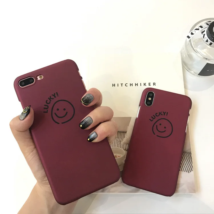 Чехол для iphone X 10 6 6s с изображением красного вина и улыбающегося лица жесткий