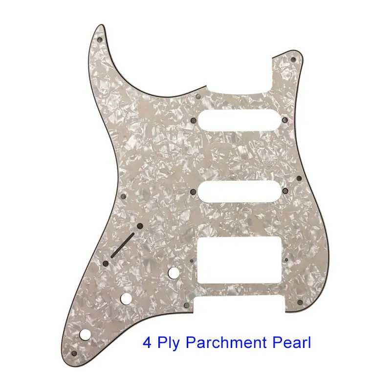 Parchment Pearl Качественные гитарные детали для нас левшей 57' 8 винтовых отверстий гитара Stratocaster Pickguard с PAF Humbucker HSS Script Plate - Цвет: Parchment Pearl