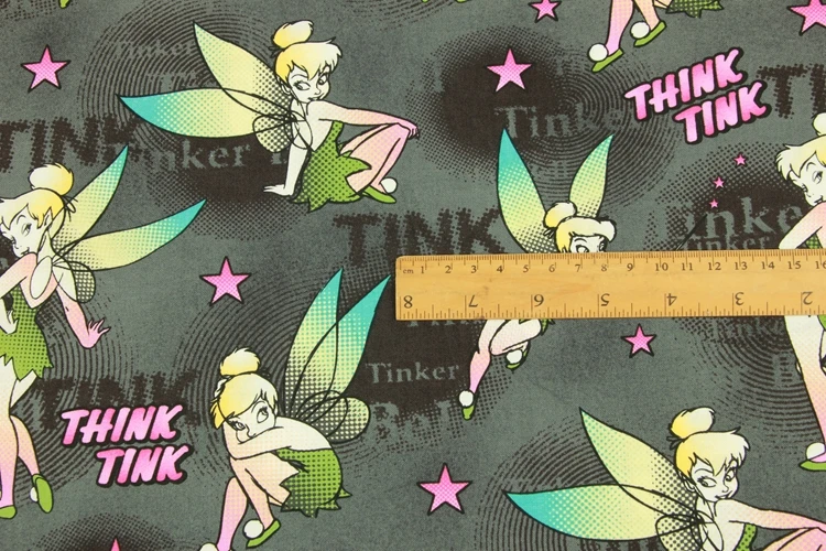 140 см ширина Think Tink хлопчатобумажная ткань для девочек одежда постельных принадлежностей Hometextile занавес наволочка DIY-BK513