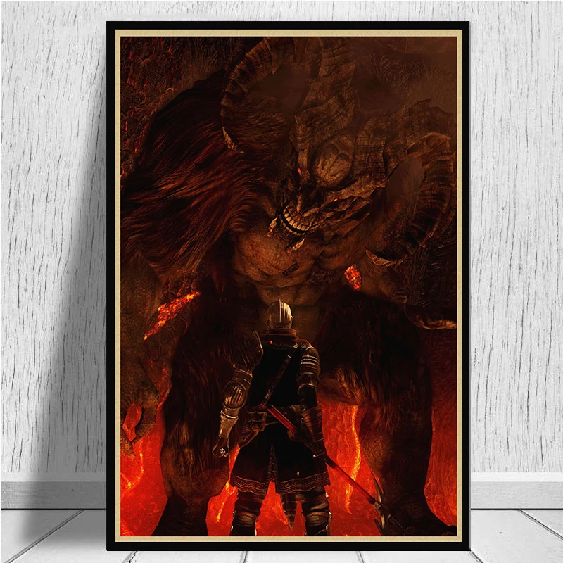 Dark Souls Classic Game Canvas Paintings Vintage Wall Posters Stickers Home Decor Gift Дом и сад