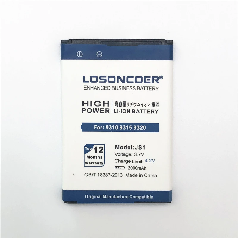 100% Оригинальный LOSONCOER 2000 мАч JS1 для Blackberry Curve 9230 9310 9720 9220 9315 9320 сменный литий ионный