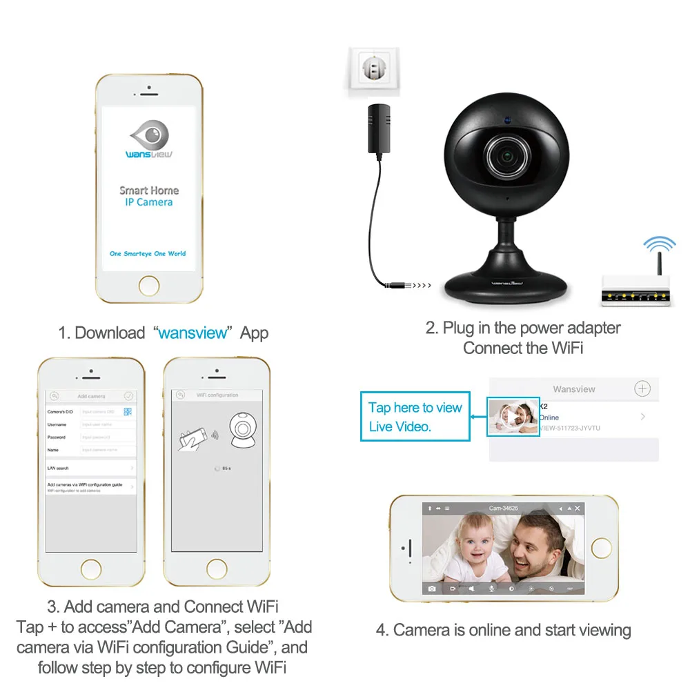 Wansview K2 домашней безопасности Камера наблюдения 720 P Wi-Fi Беспроводной IP