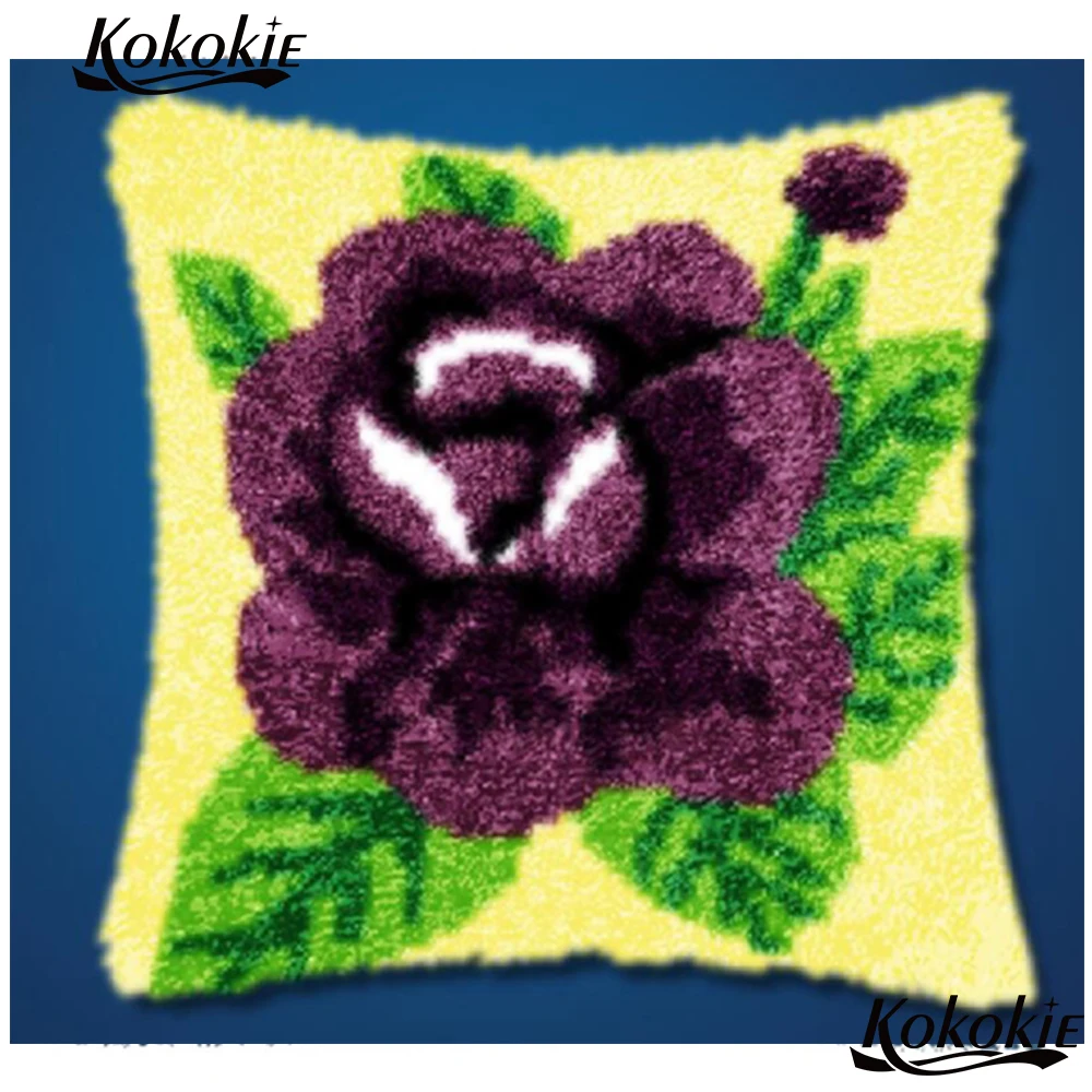 3d diy rug carpet Latch Hook making kit flower Unfinished Crocheting Rug Kits Yarn cross stitch kits Embroidery Pillowcase | Дом и сад