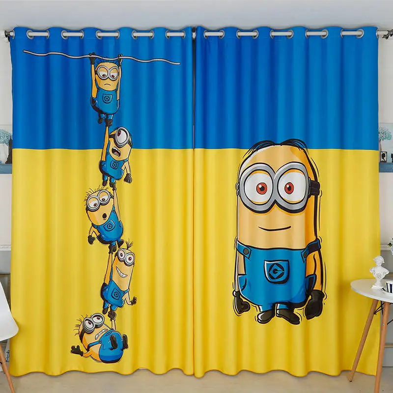 Занавески на окна 2x260 см с изображением миньонов|drapes curtain|room windowcustom made |