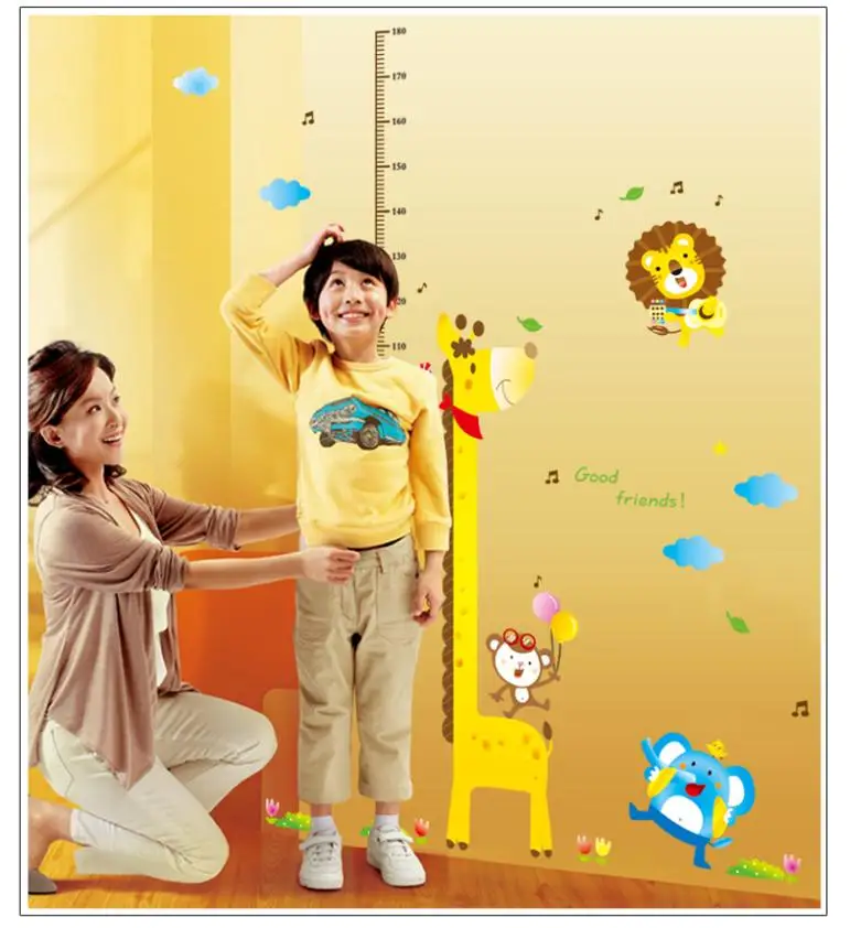 

Best Selling Giraffe Tiger height Measure Decals Baby height stickers child cartoon height ruler ZYPA-7015