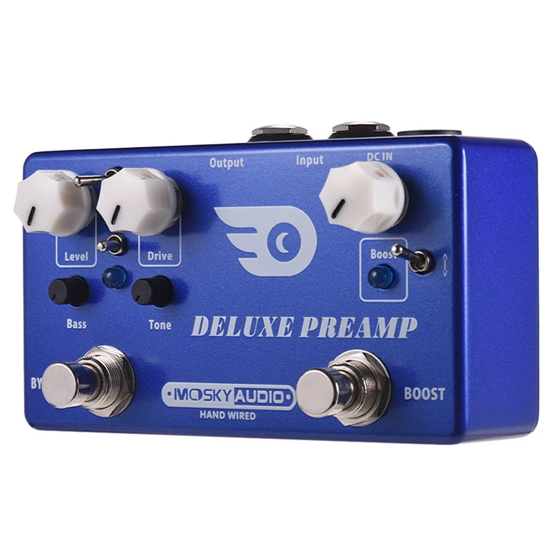 Mosky Deluxe Preamp Guitar Effect Pedal 2 In 1 Boost Classic Overdrive Effects Metal Shell With True Bypass Accessories | Спорт и