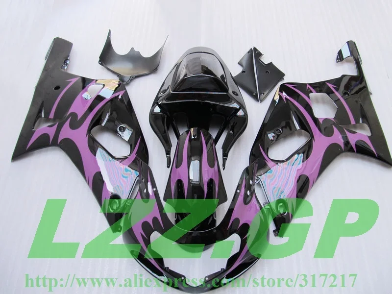 

100%Fit Purple Flame Fairing for SUZUKI 2001 2003 GSXR600 750 01 02 03 GSXR600 GSXR750 K1 01 02 03 GSXR 600 750 Fairings kit In