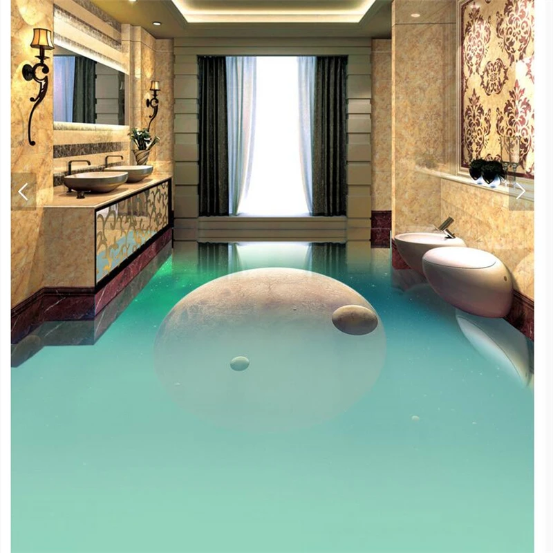 Пользовательские самоклеющиеся ПВХ водонепроницаемый 3d Пол живопись Блестящие