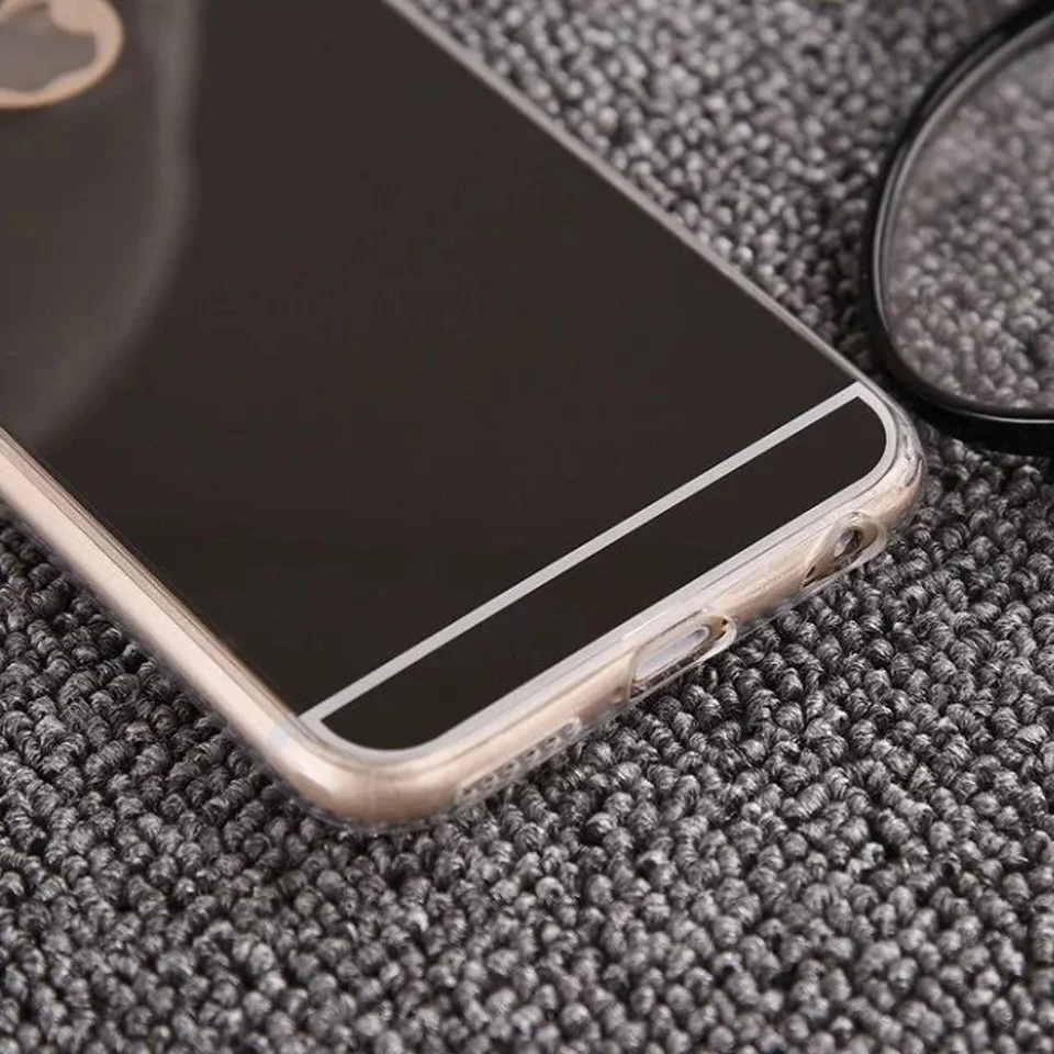Rubber Glitter TPU + PC Mirror Case For iphone 6 Cover Silicone Soft Apple 4 4S SE 5 5S 6S 7 8 Plus X Phone Cases |