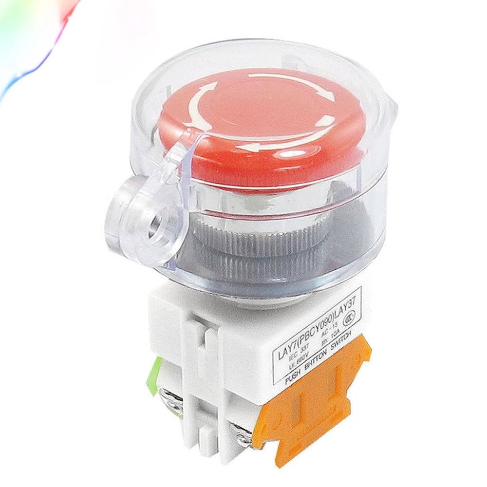 Автоблокировка контакт Прозрачная крышка красный аварийный стоп кнопочный