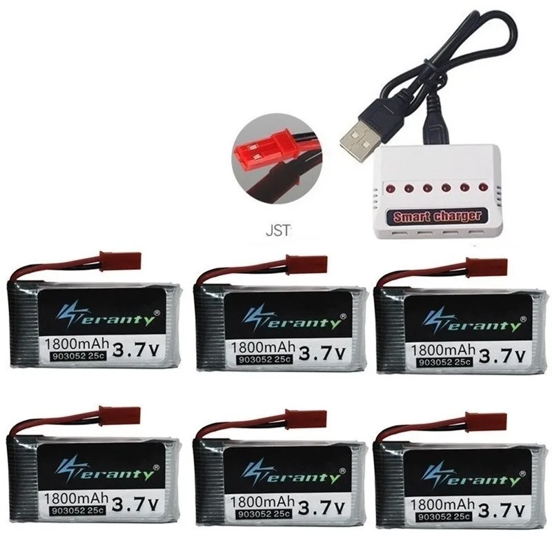 Обновление 3 7 v 1800mAh lipo батареи и 6-в-1 зарядное устройство для KY601S SYMA X5 X5S X5C X5SC X5SH X5SW