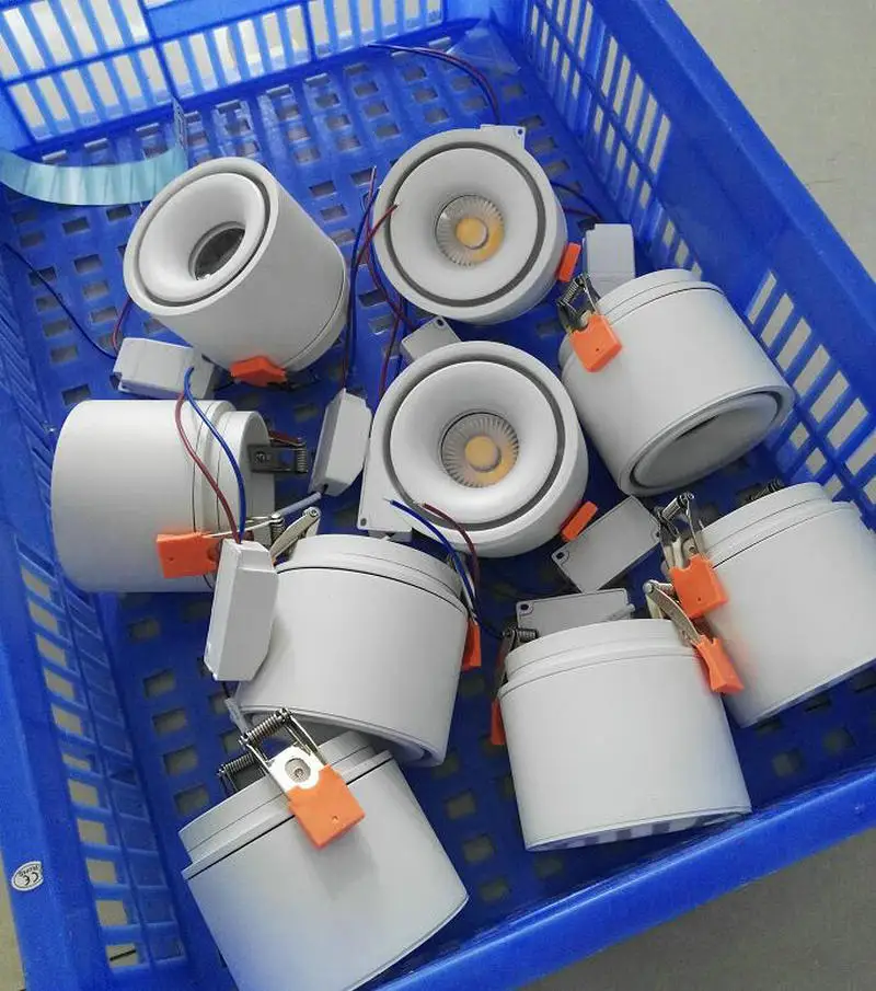 Поворот на 360 градусов CREE COB Диммируемый Светодиодный светильник 10 Вт 12 15 точечный
