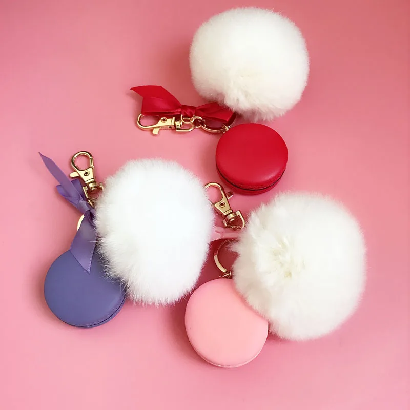 Круглый брелок Франция Macarons брелки кролик из натурального меха с шармом конфеты