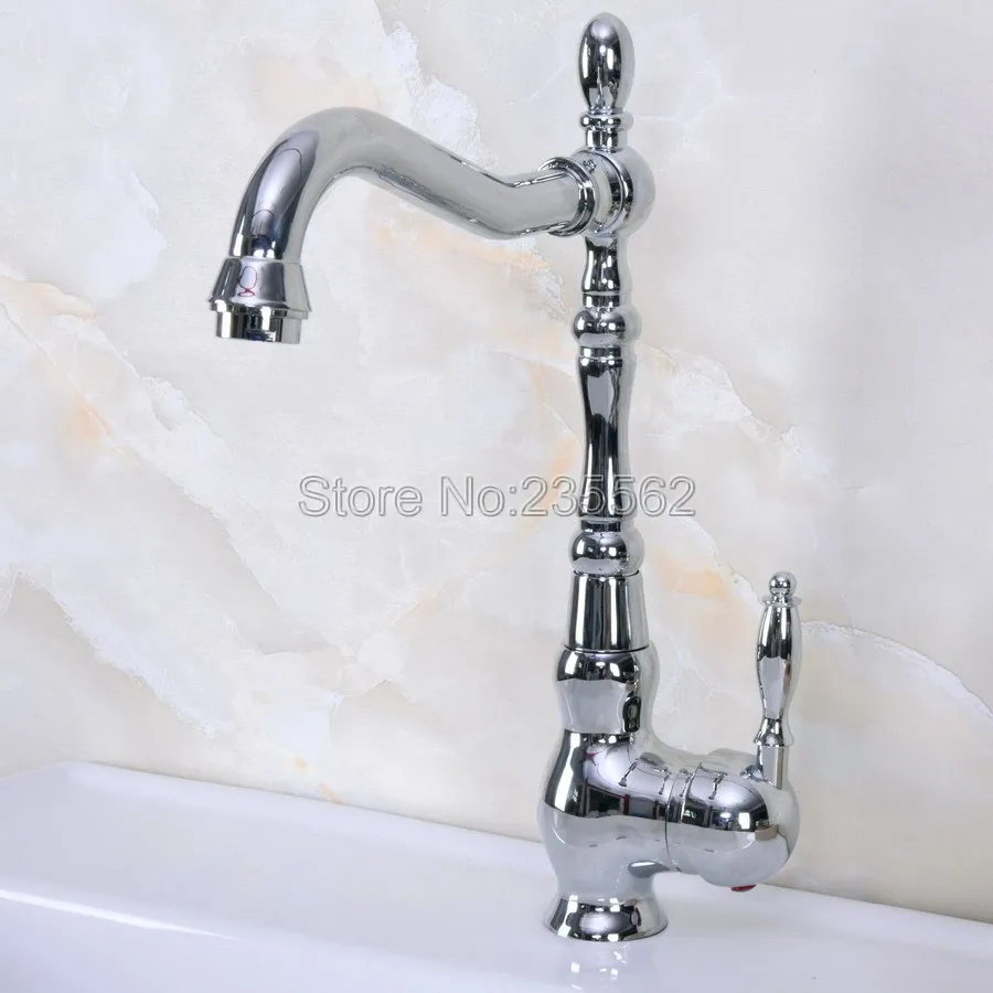 

Polished Chrome 360 Swivel Spout Kitchen Sink Bathroom Vessel Basin Faucet Mixer Tap Lnf929