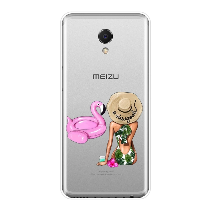 Чехол для телефона Meizu M2 M3 M5 M6 Note силиконовая Эстетическая Черная мягкая задняя