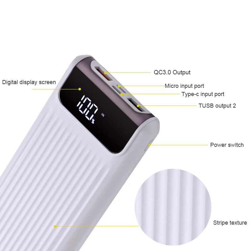 10000 мАч портативный внешний аккумулятор power Bank QC 3,0 двойной USB lcd Банк питания зарядное устройство для мобильных телефонов, планшетов Poverbank