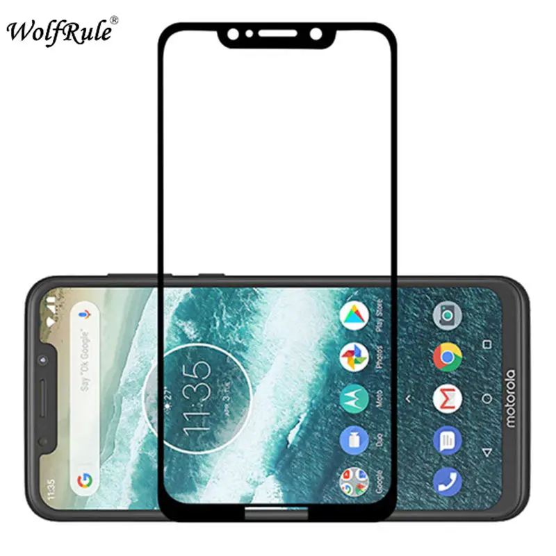 Pel&iacute;cula protectora de pantalla LCD para Motorola P30 Play Full Glue vidrio templado para Motorola One P30 Play Full Cover Vidrio Templado-2