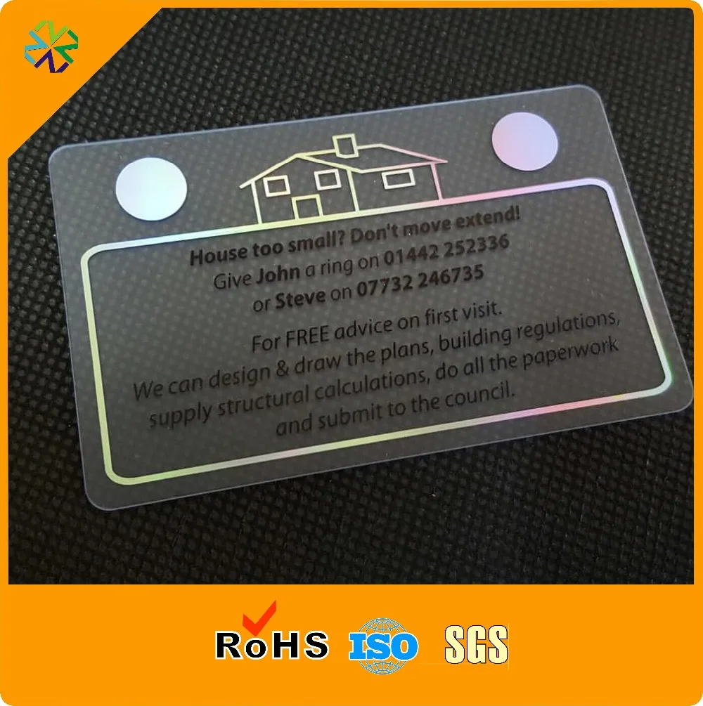 pvc/ plastic frosted transparent visiting business card