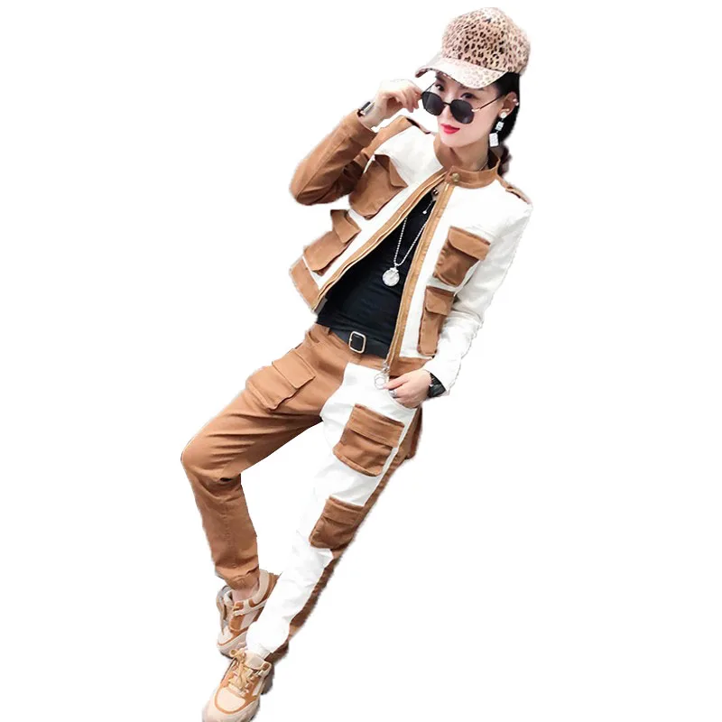 Женский джинсовый пиджак и джинсы винтажный комплект из двух предметов в