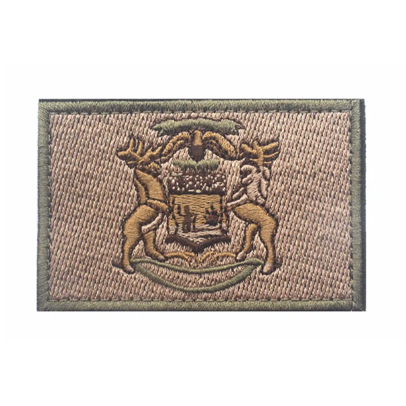 Мичиган State Patch Michigan Tactical Morale 7 6*5 см 3D вышитая аппликация Одежда значок для куртки