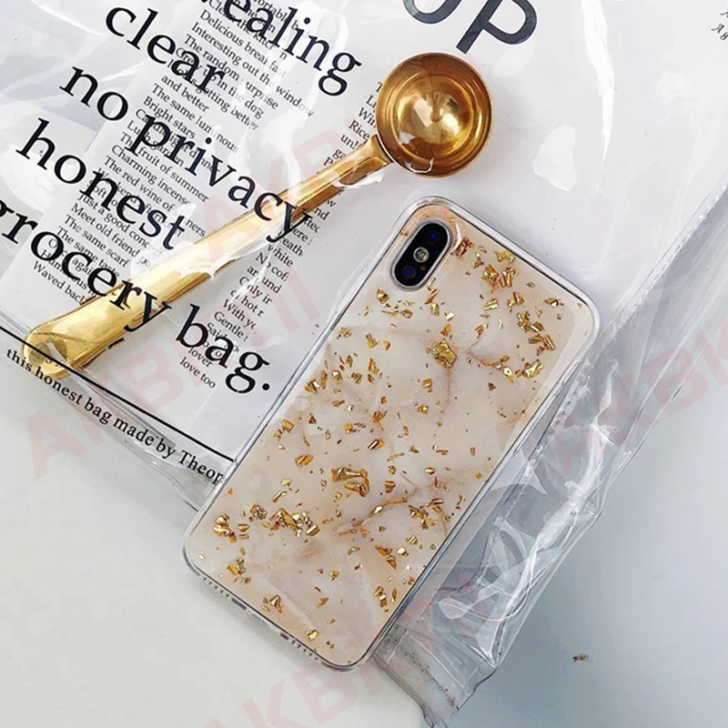 AKBKTII чехол для iPhone 7 роскошные золотые Фольга Bling Мрамор X XS Max XR 8 6 6s плюс Чехол