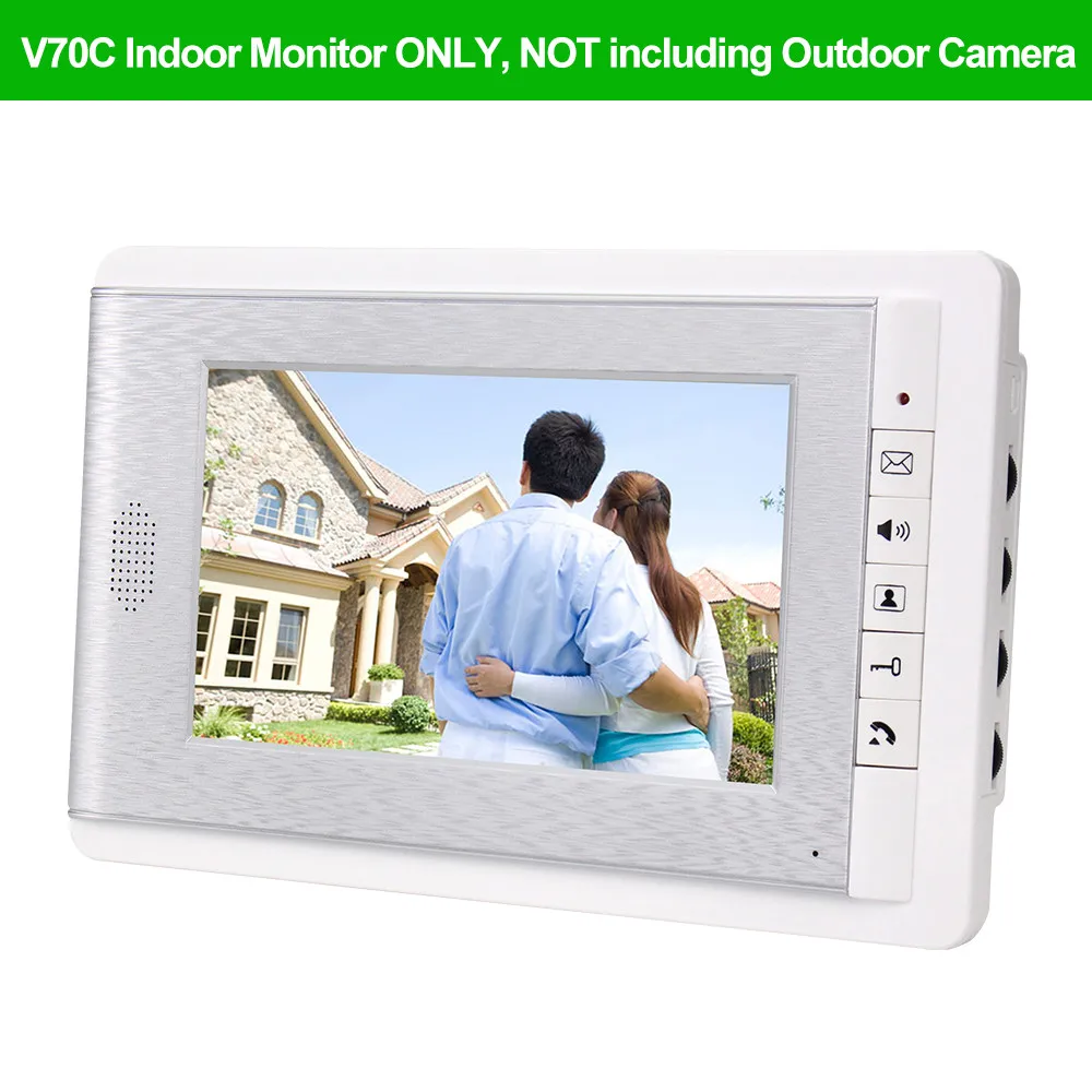 V70C Monitor ONLY 7 дюймов Цвет Экран видео-дверной звонок видеодомофон Системы внутреннего блока машина телефон двери проводной черный монитор для дома квартиры - Цвет: V70C Monitor ONLY