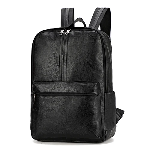 Black 15,6 дюймовый рюкзак для ноутбука, мужской модный кожаный водонепроницаемый рюкзак для путешествий с защитой от кражи, школьные рюкзаки, мужской женский рюкзак, новинка - Цвет: Black