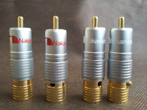 4 шт. позолоченный Чистый медный Nakamichi RCA штекер Jack без пайки аудио видео