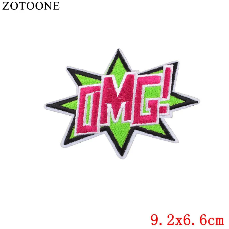 677 ZOTOONE Wow нашивка с вышитыми буквами для одежды DIY железные нашивки для детей дикие аппликации пришитые наклейки для одежды аксессуары - Цвет: 677