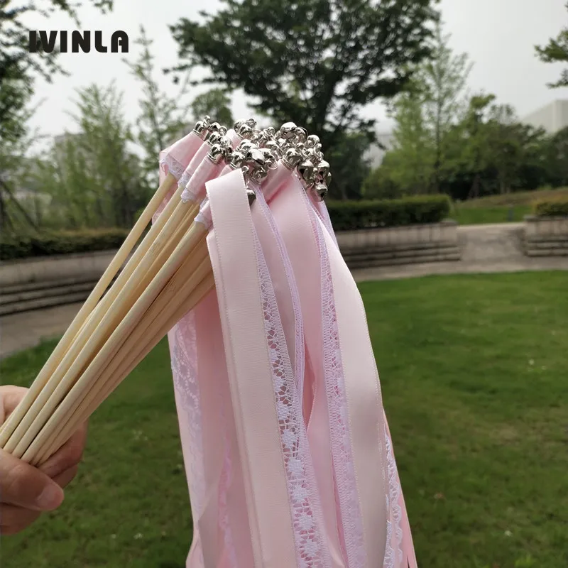 50Pieces/Lot pink wedding wands with lace for Event Party Supplies Wedding | Дом и сад