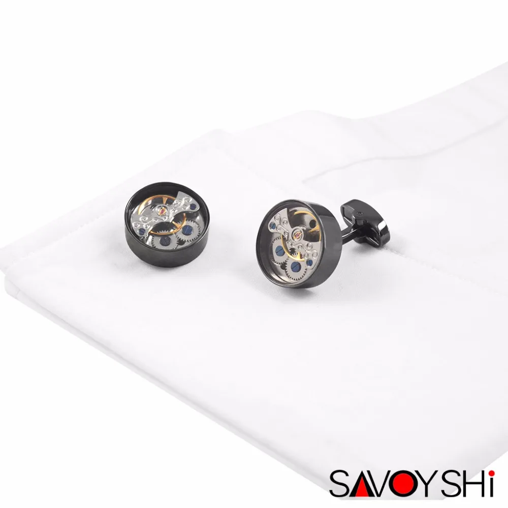 SAVOYSHI функциональные Tourbillon часы запонки для мужчин s французские рубашки