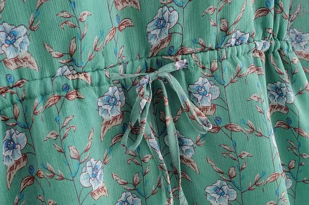 Женское милое повседневное тонкое шифоновое платье с рюшами на воротнике и