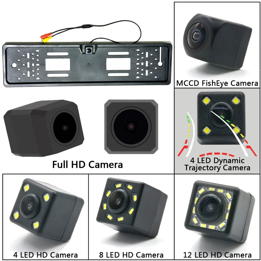 CCD HD камера заднего вида Европейская Рамка для номерного знака светодиодный