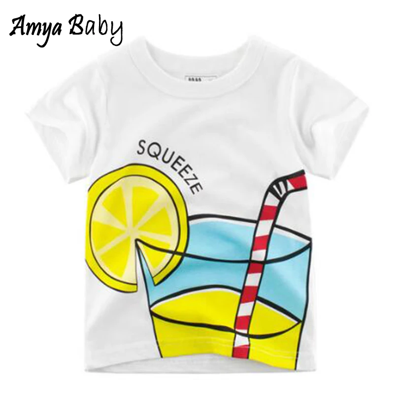 AmyaBaby/детская футболка хлопковые топы для мальчиков летняя рубашка с короткими