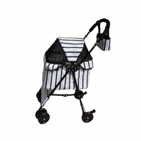 17 pet stroller dog cat stroller shock absorber reversing four rounds light folding storage outdoor breathable universal