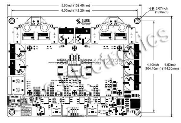 1 х плата аудиоусилителя класса D 250 Вт стерео усилитель мощности TAS5613 Вт|stereo power