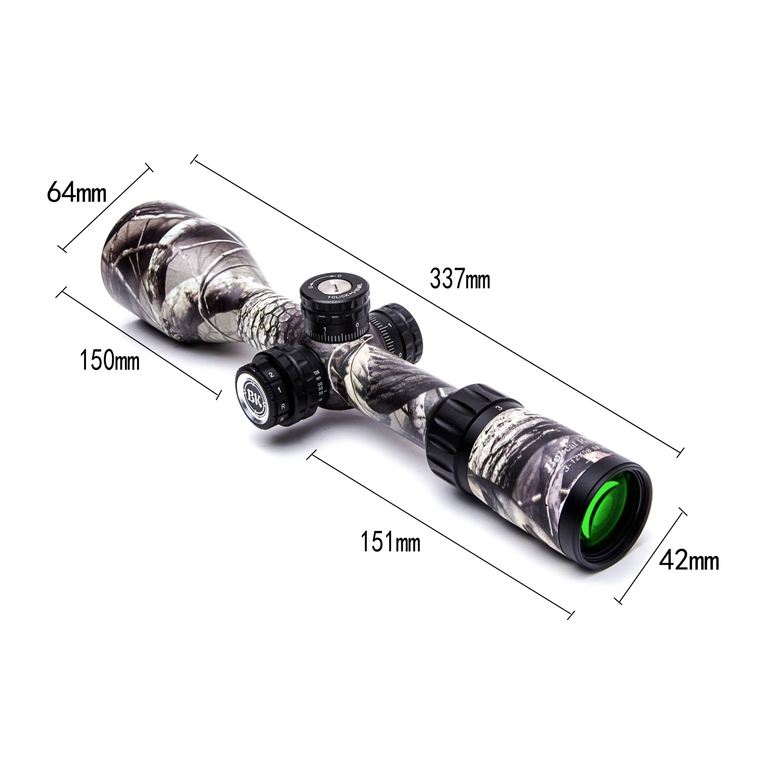 Bobcat King Optics BK 3-12X56SFIR riflescope camouflage appearance tactical optical sight sniper hunting air gun rifle aiming