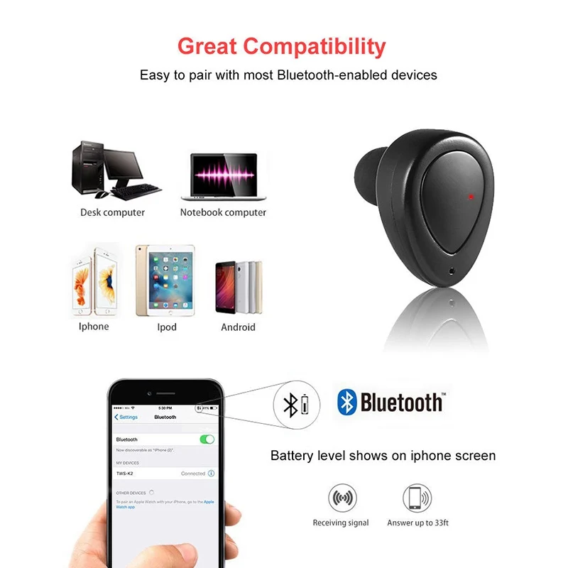 VTIN беспроводные наушники TWS стерео Bluetooth 4 1 с шумоподавлением кристально чистым