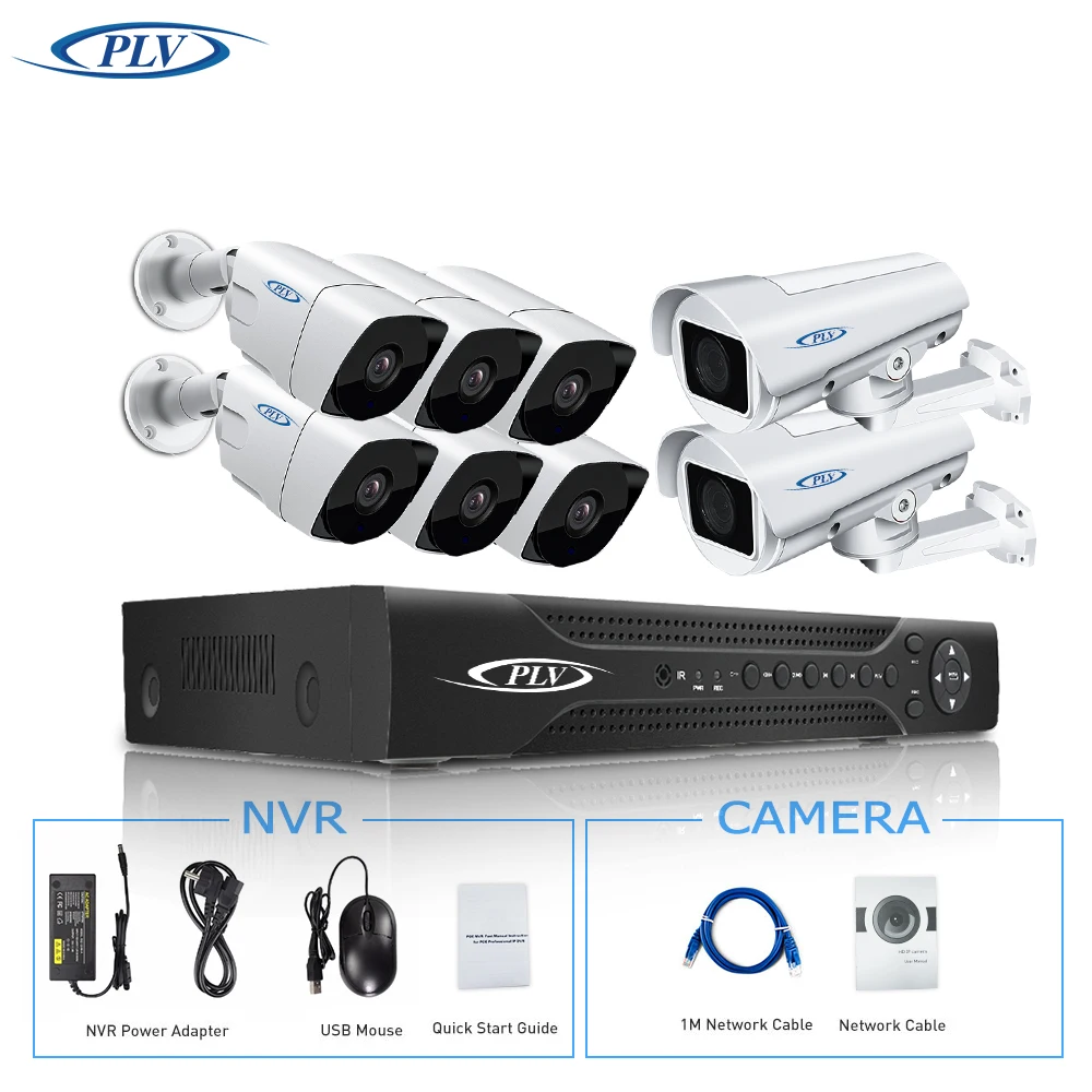 Лучший PTZ камеры безопасности системы видеонаблюдения 8ch 4MP POE NVR + 6 * ip-камера 2.0MP