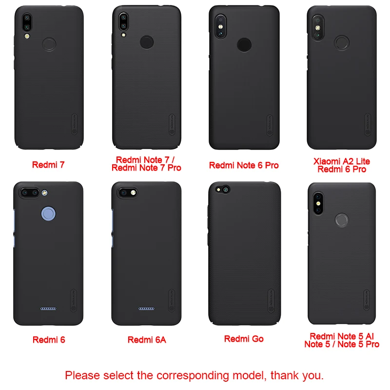 Чехол Nillkin для Xiaomi Redmi Note 7/7 Pro/6 Pro/Note 5/для Go 7/6/6A/для A2 Lite матовый жесткий чехол |