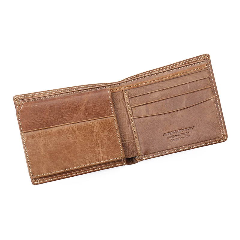 Винтажный кожаный мужской кошелек брендовые Роскошные короткие тонкие мужские